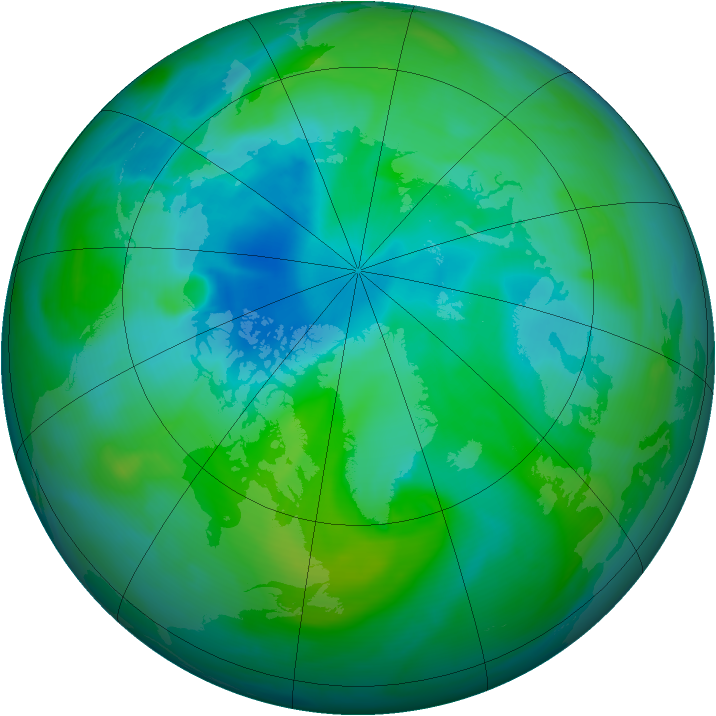 Arctic ozone map for 19 August 2005